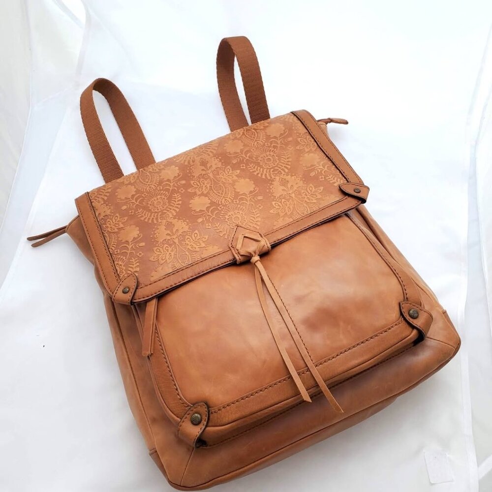 The Sak Ventura Tobacco Floral Convertible Leather Backpack and Wallet